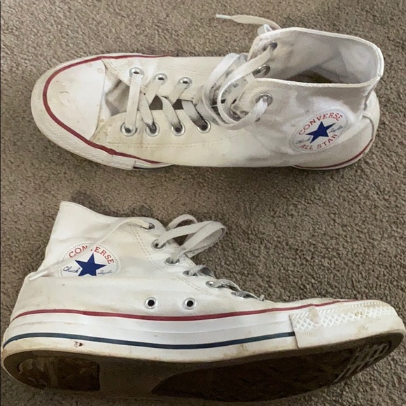 white high converse shoes